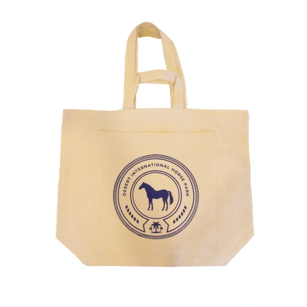 NEW Double Handle Organic Cotton Tote Bag with DIHP Desert Horse Park logo - Picture 1 of 4